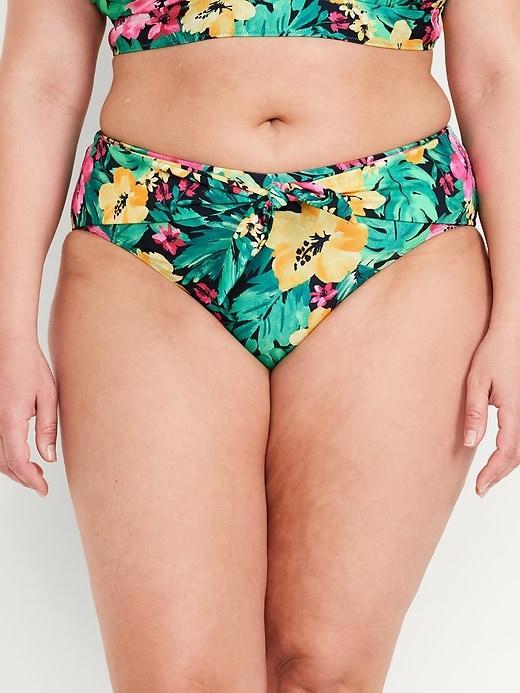 High-Waisted Bikini Swim Bottoms Product Image