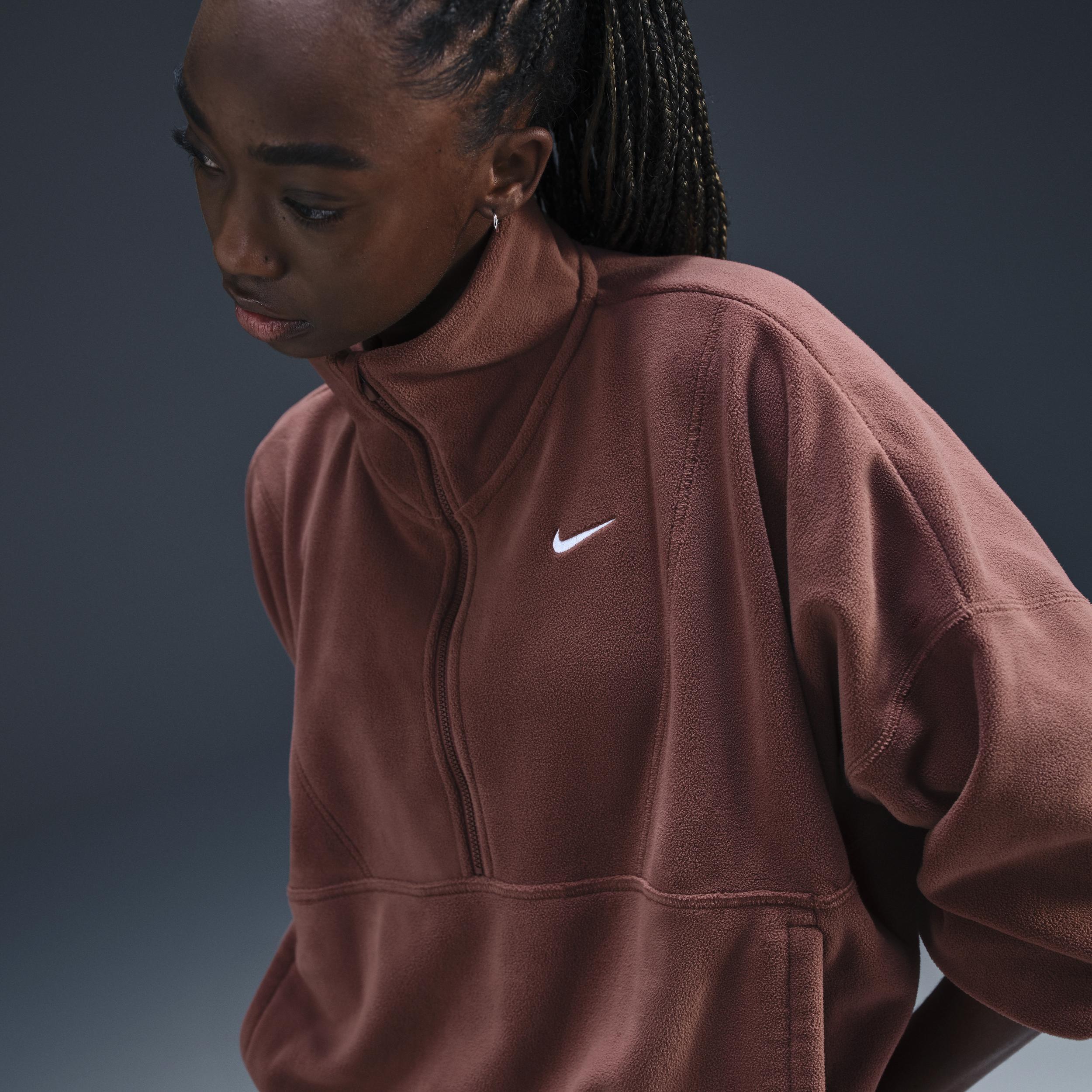 Nike One Women's Therma-FIT Oversized 1/2-Zip Fleece Top Product Image