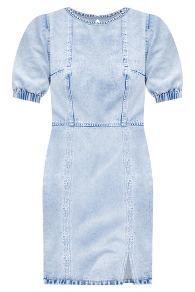 The One I Loved Acid Wash Puff Sleeve Mini Dress FINAL SALE Product Image