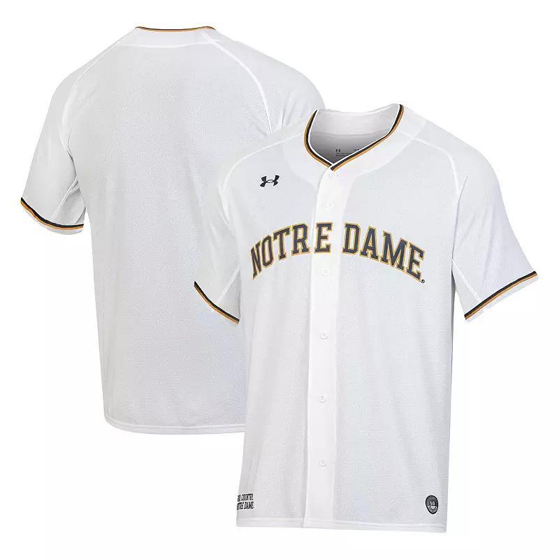 Mens Under Armour White Notre Dame Fighting Irish Replica Baseball Jersey - White Product Image