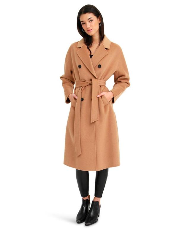 Belle & Bloom Womens Boss Girl Double-Breasted Wool Coat - Camel Product Image