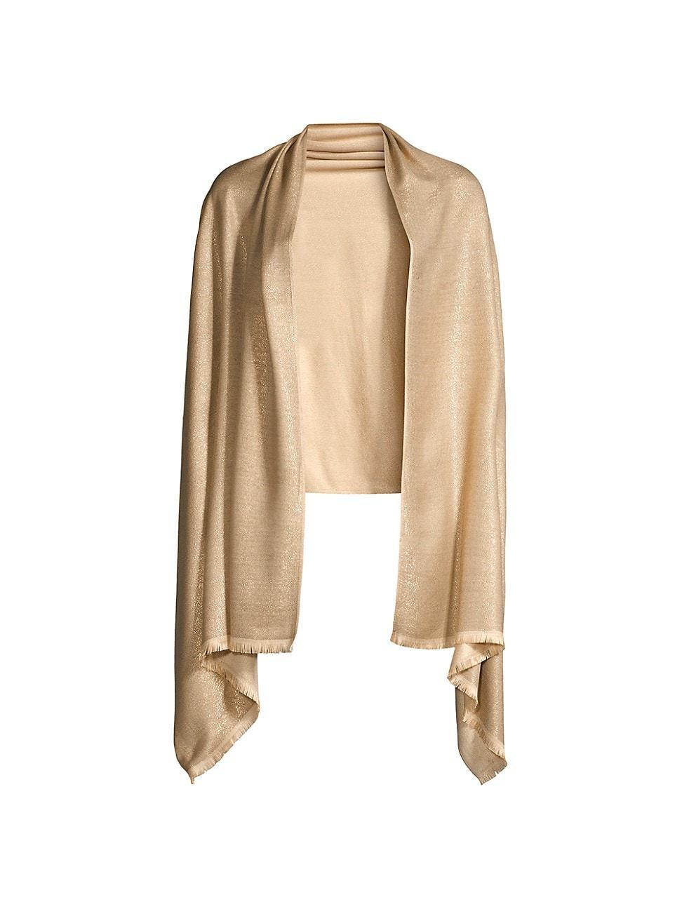 Womens Frayed Metallic Shawl Product Image