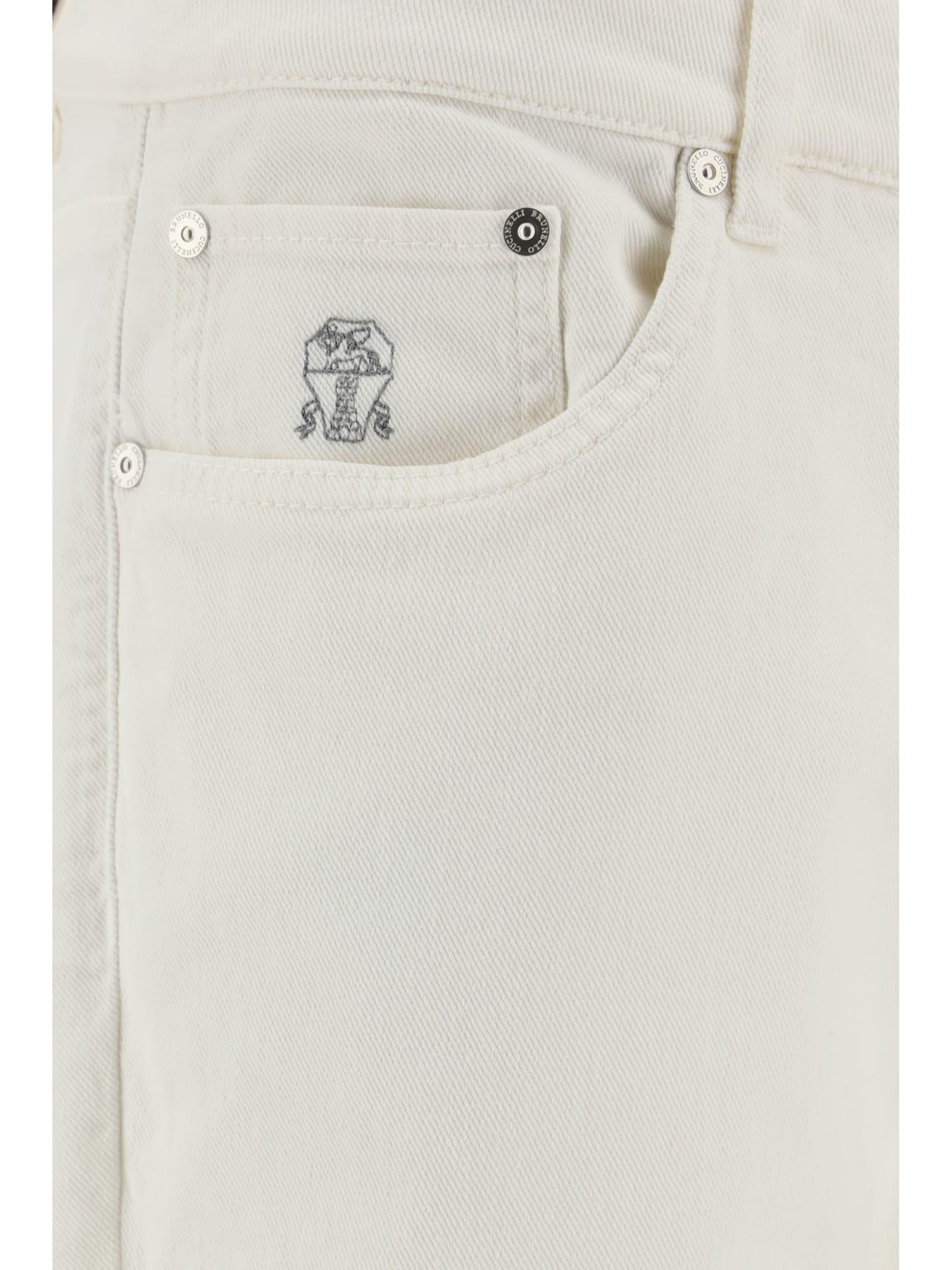 BRUNELLO CUCINELLI Trousers In White Product Image