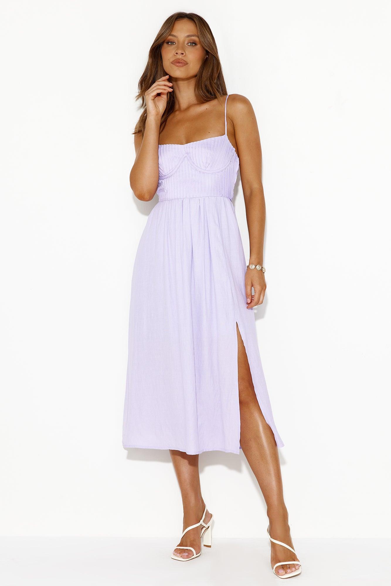 Channeling Moods Midi Dress Lilac Product Image