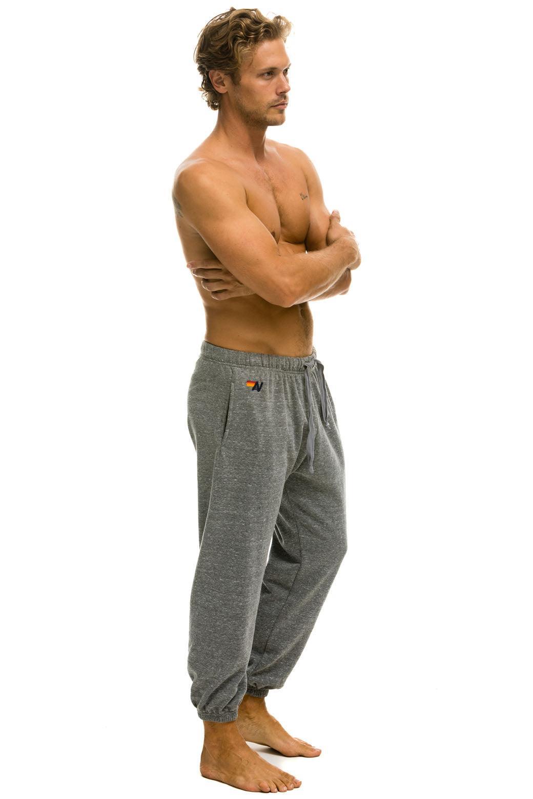 5 STRIPE SWEATPANTS - HEATHER GREY // BLUE Male Product Image