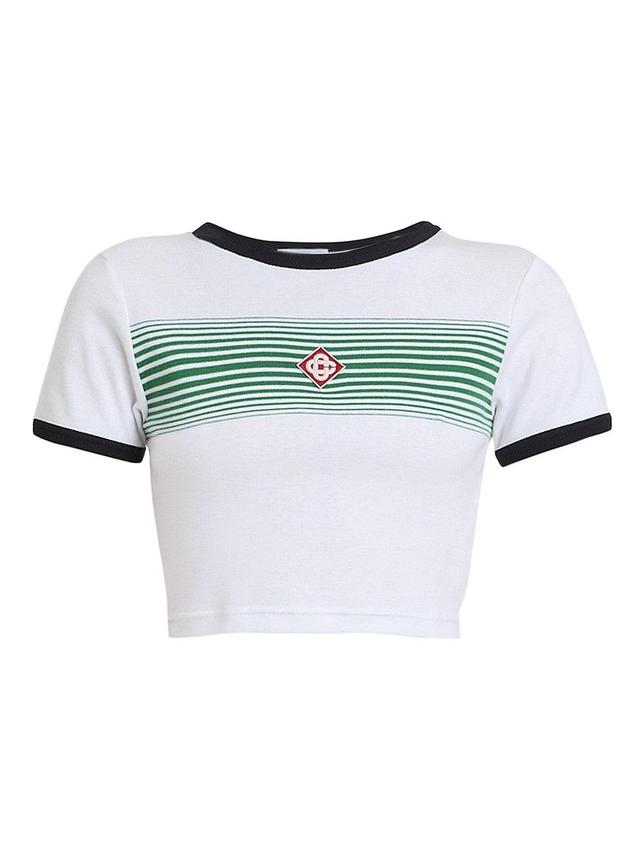 Womens Logo Striped Ringer T-Shirt Product Image