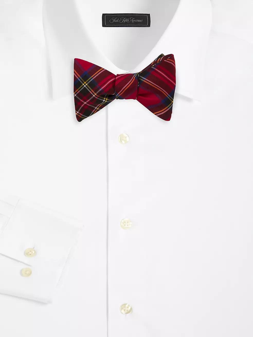 Plaid Silk Bow Tie Product Image