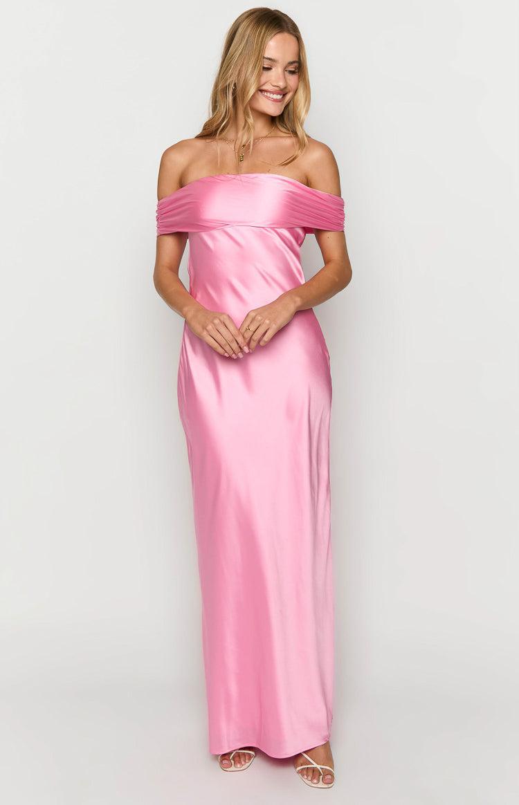 Seraphina Pink Off The Shoulder Maxi Dress Product Image