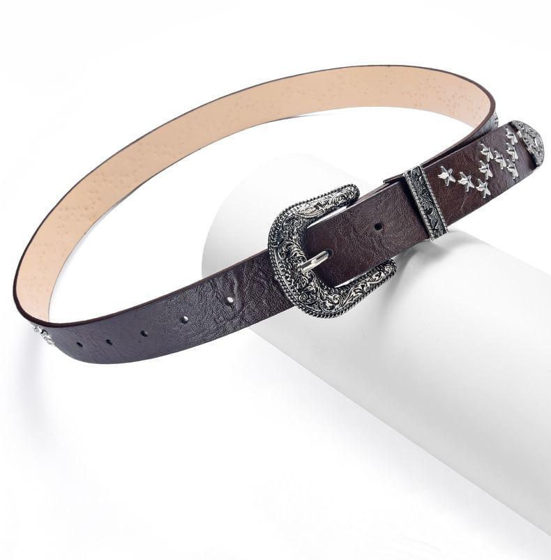 Star Studded Faux Leather Belt Product Image