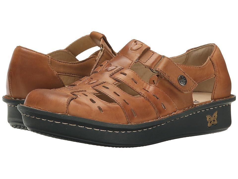 Alegria Pesca (Cognac Leather) Women's Hook and Loop Shoes Product Image