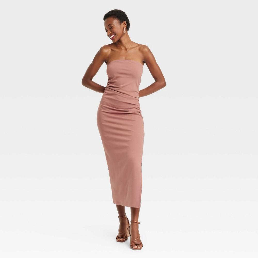 Womens Knit Midi Dress - A New Day Brown Product Image