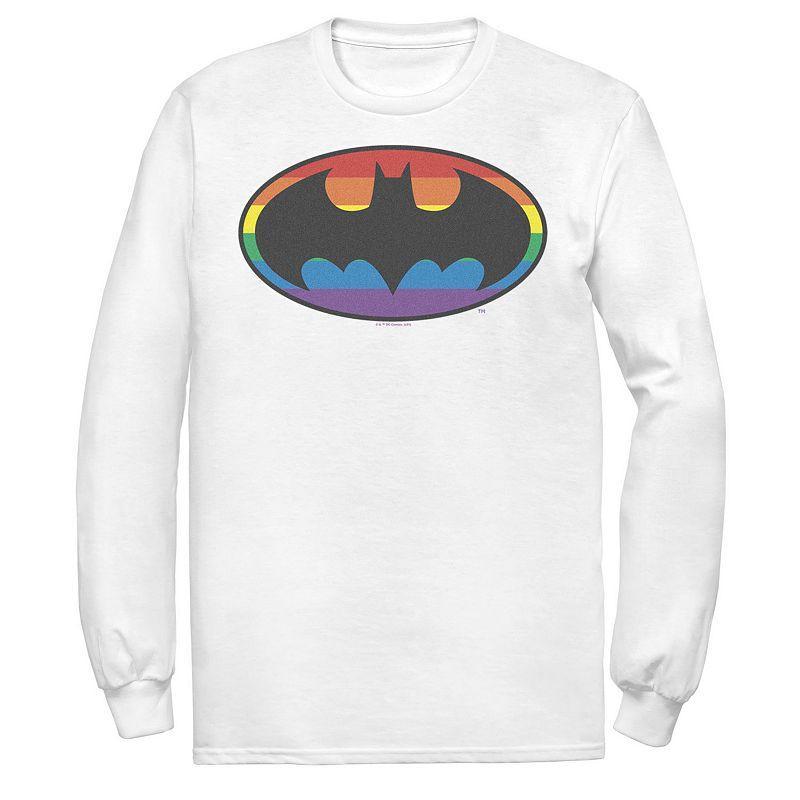 Mens Batman Rainbow Striped Logo Tee Product Image