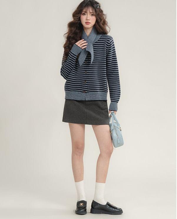 Striped Button-Up Cardigan product image