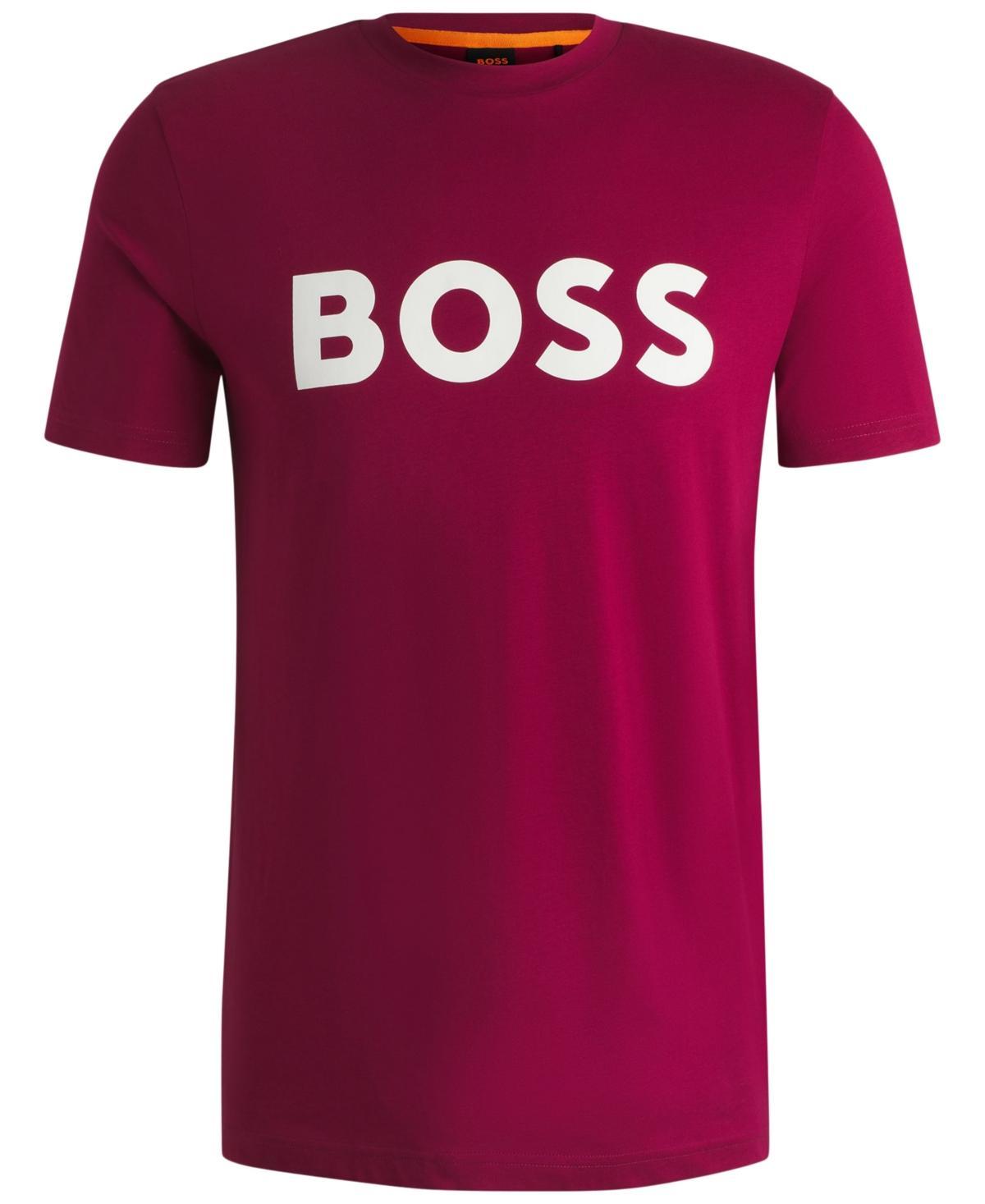 Boss by Hugo Boss Mens Rubber-Print Logo T-Shirt Product Image