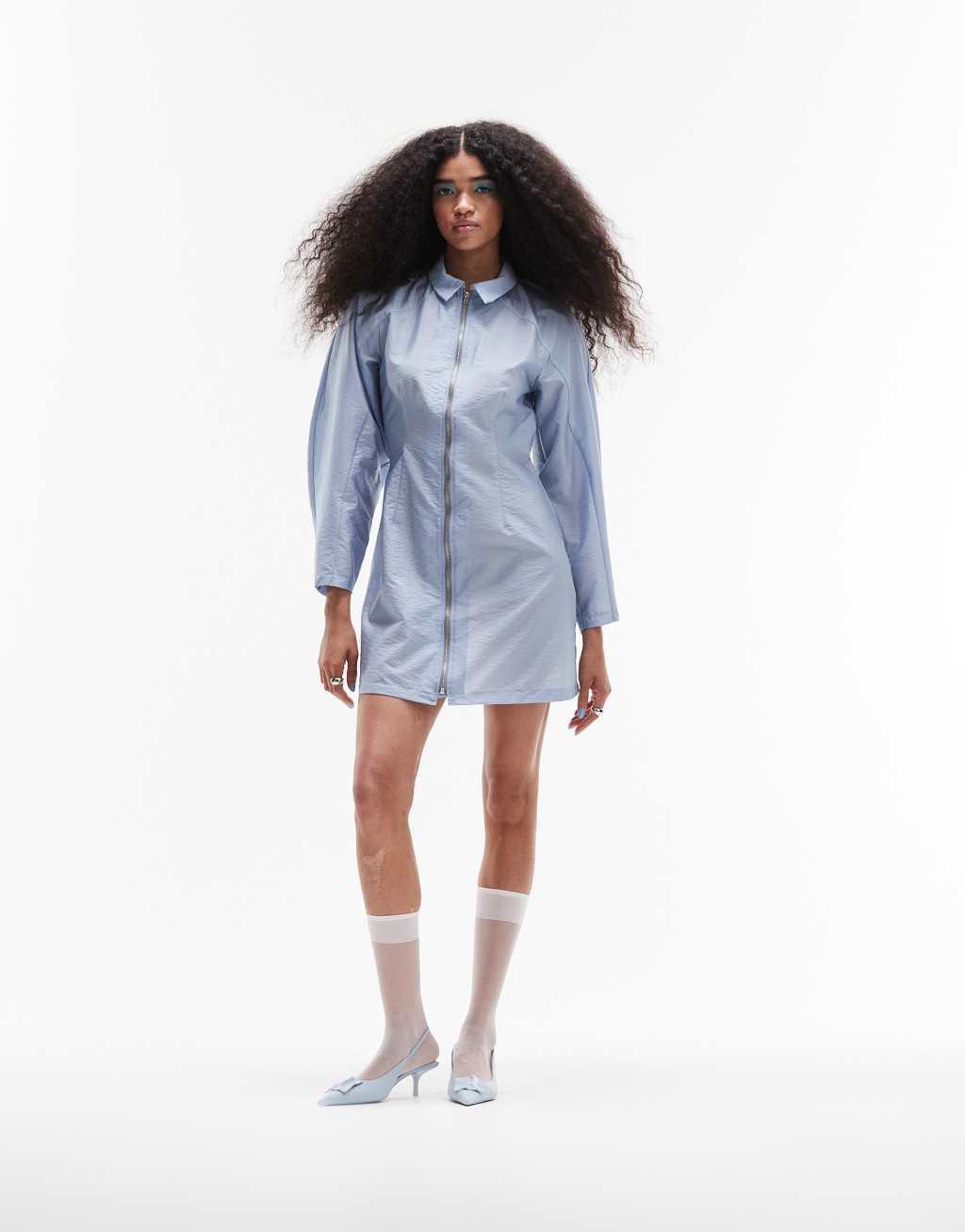 ASOS DESIGN parachute mini zip through shirt dress Product Image