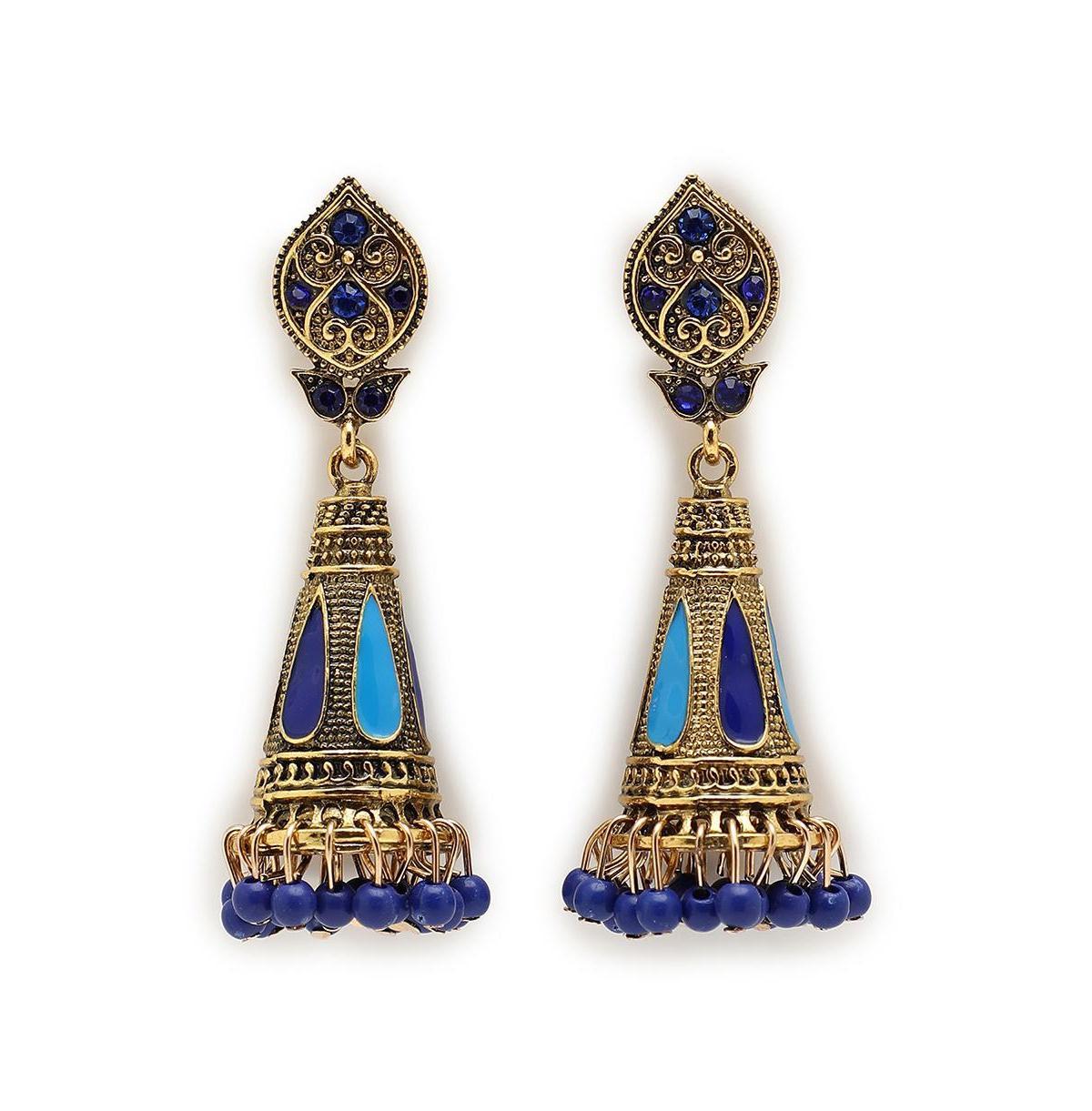 Sohi Womens Gold Ethnic Drop Earrings Product Image