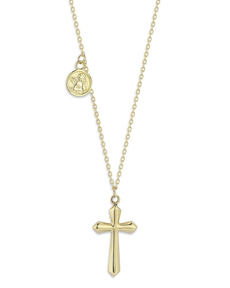 Moon & Meadow 14K Yellow Gold Cross Necklace, 16 - 100% Exclusive Product Image