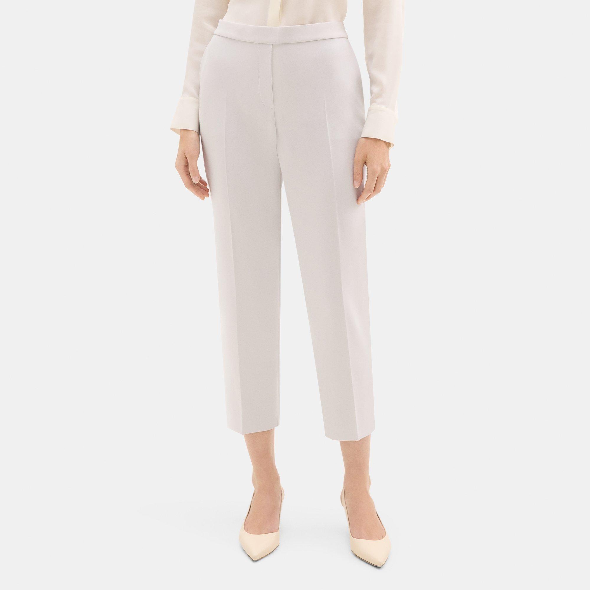 Crepe Cropped Slim Pull-On Pant | Theory Outlet Product Image