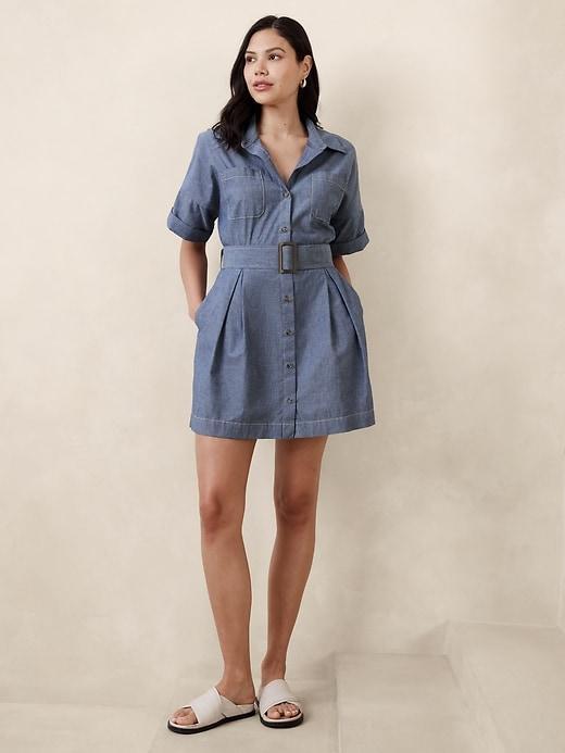 Chambray Mini Shirtdress Product Image