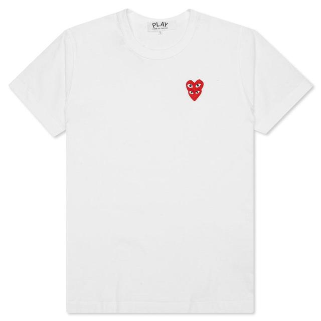 Women's Stacked Heart S/S T-Shirt - White Female Product Image