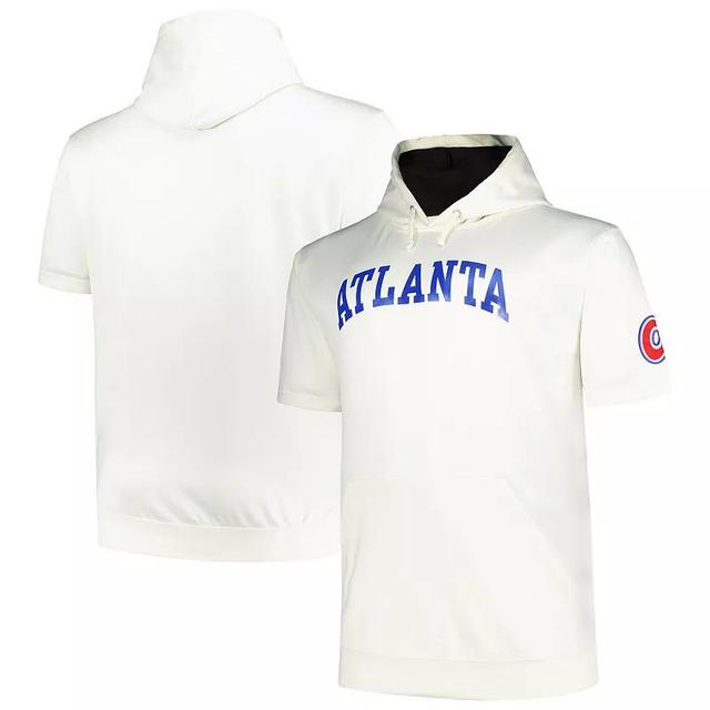 Mens Profile Oatmeal Atlanta Braves Big & Tall Contrast Short Sleeve Pullover Hoodie Product Image