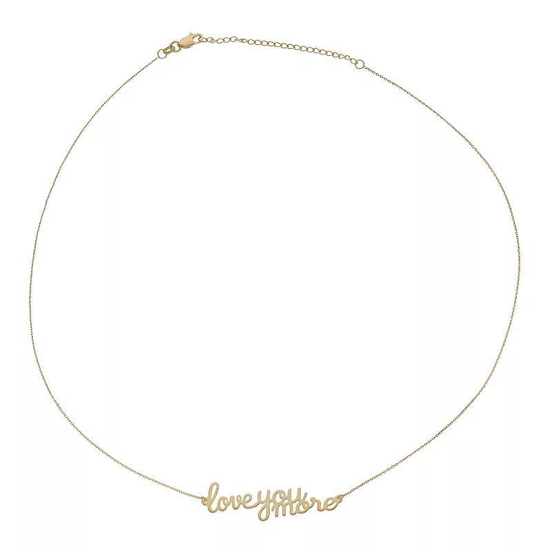 14k Gold Love You More Adjustable Necklace, Womens Product Image