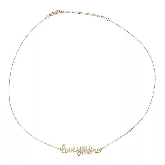 14k Gold Love You More Adjustable Necklace, Womens Product Image