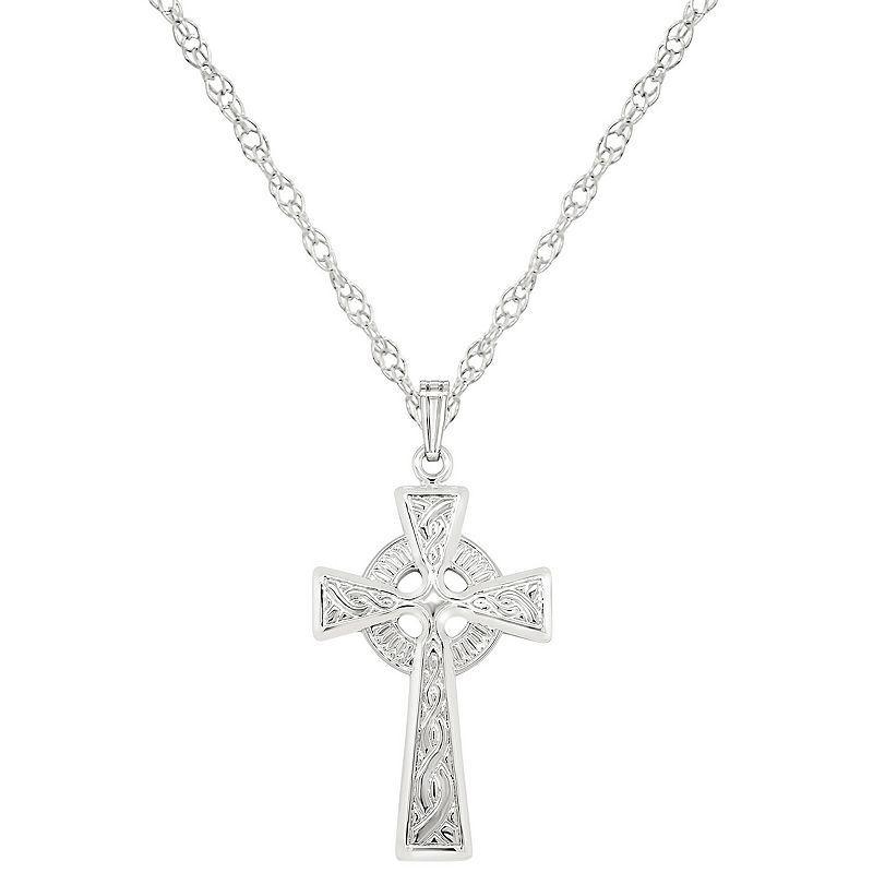 Sterling Silver Celtic Cross Pendant, Womens Product Image