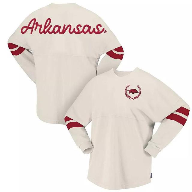 Womens Spirit Jersey Cream Arkansas Razorbacks Oversized T-Shirt Product Image