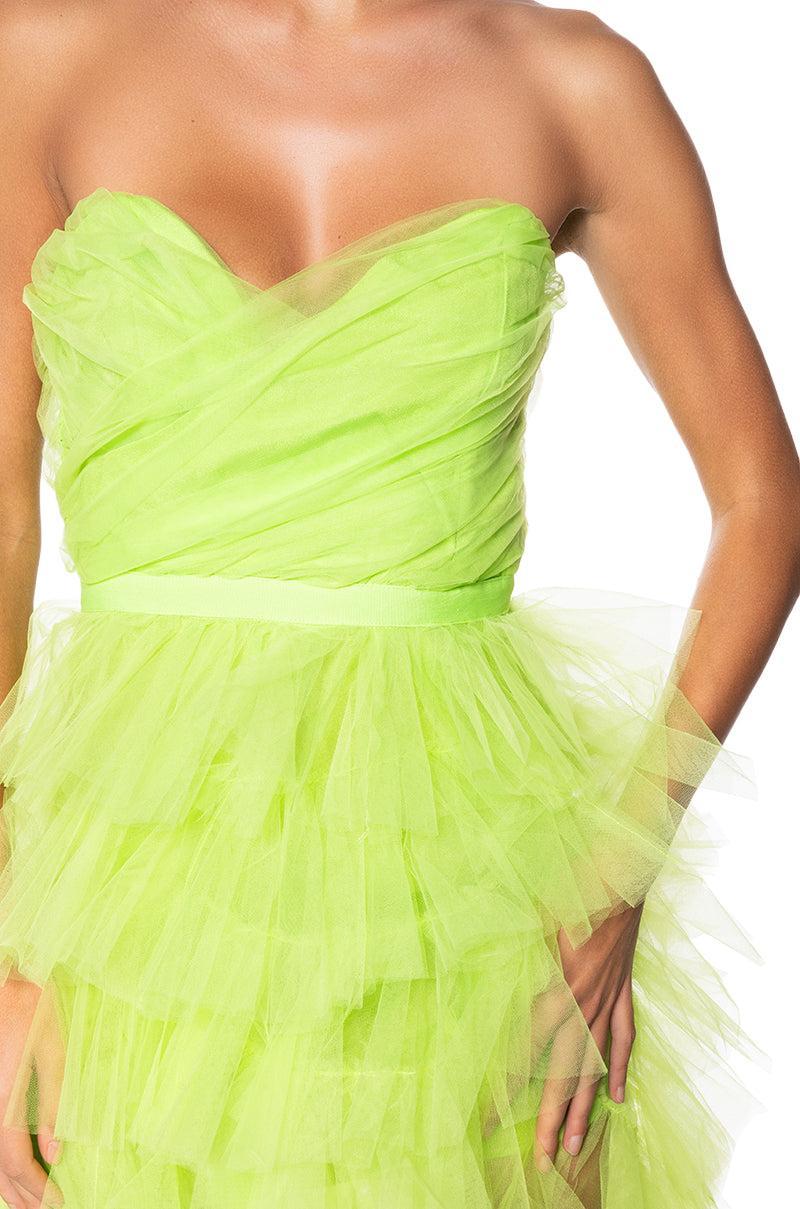 ON MY LEVEL TULLE HIGH LOW DRESS Product Image