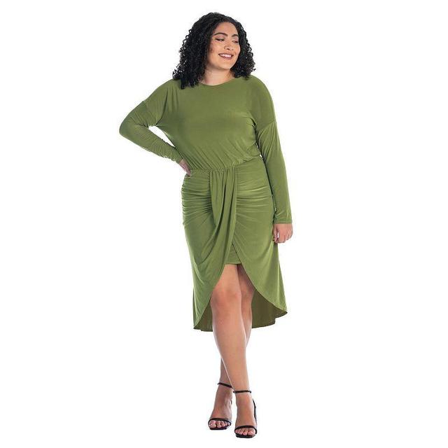 24seven Comfort Apparel Plus Long Sleeve Maxi Dress Product Image