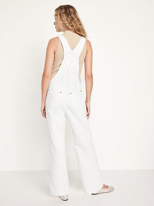 Baggy Wide-Leg Jean Overalls Product Image