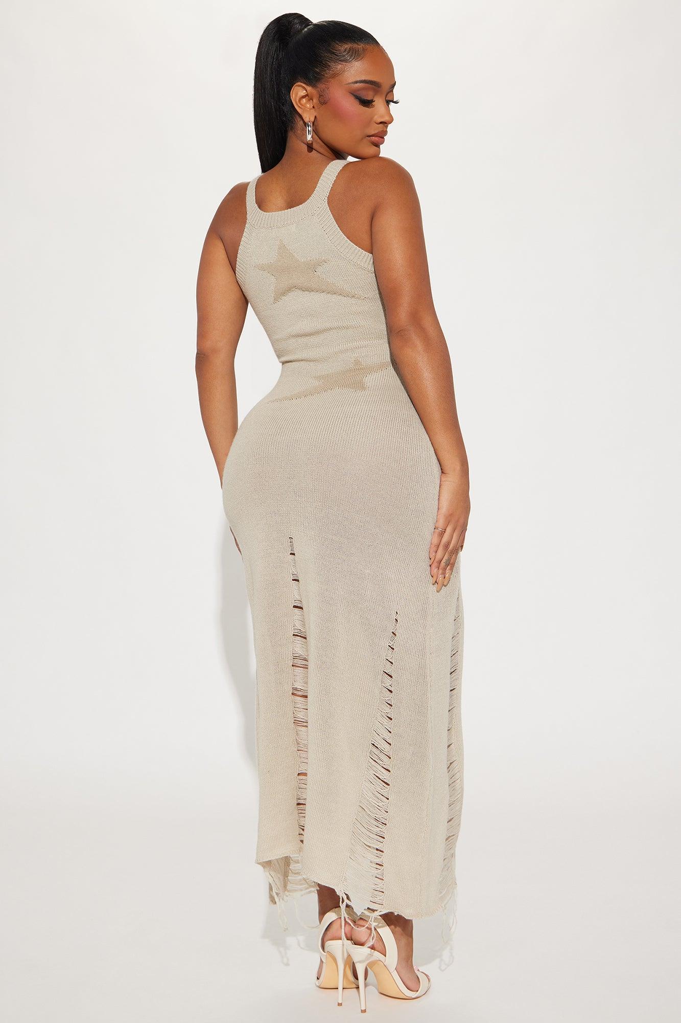 Alexis Sweater Maxi Dress - Taupe Product Image