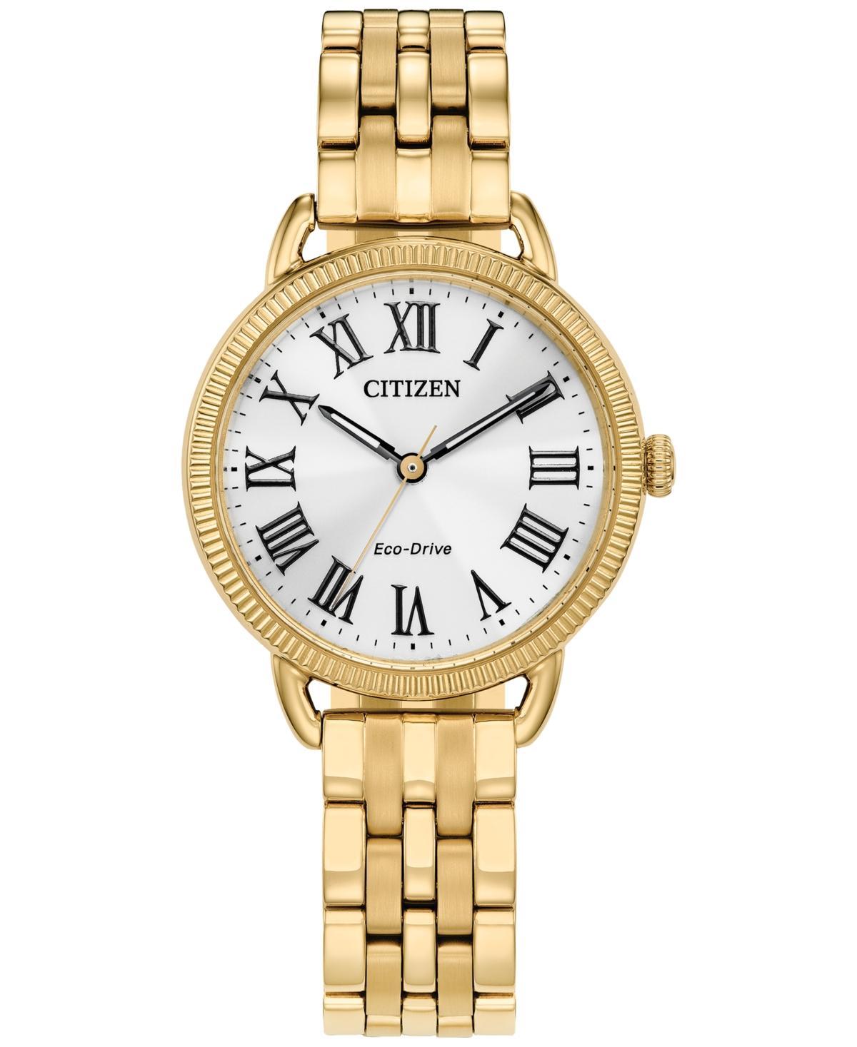 Citizen Womens Classic Coin Edge Three Hand Gold Stainless Steel Bracelet Watch Product Image