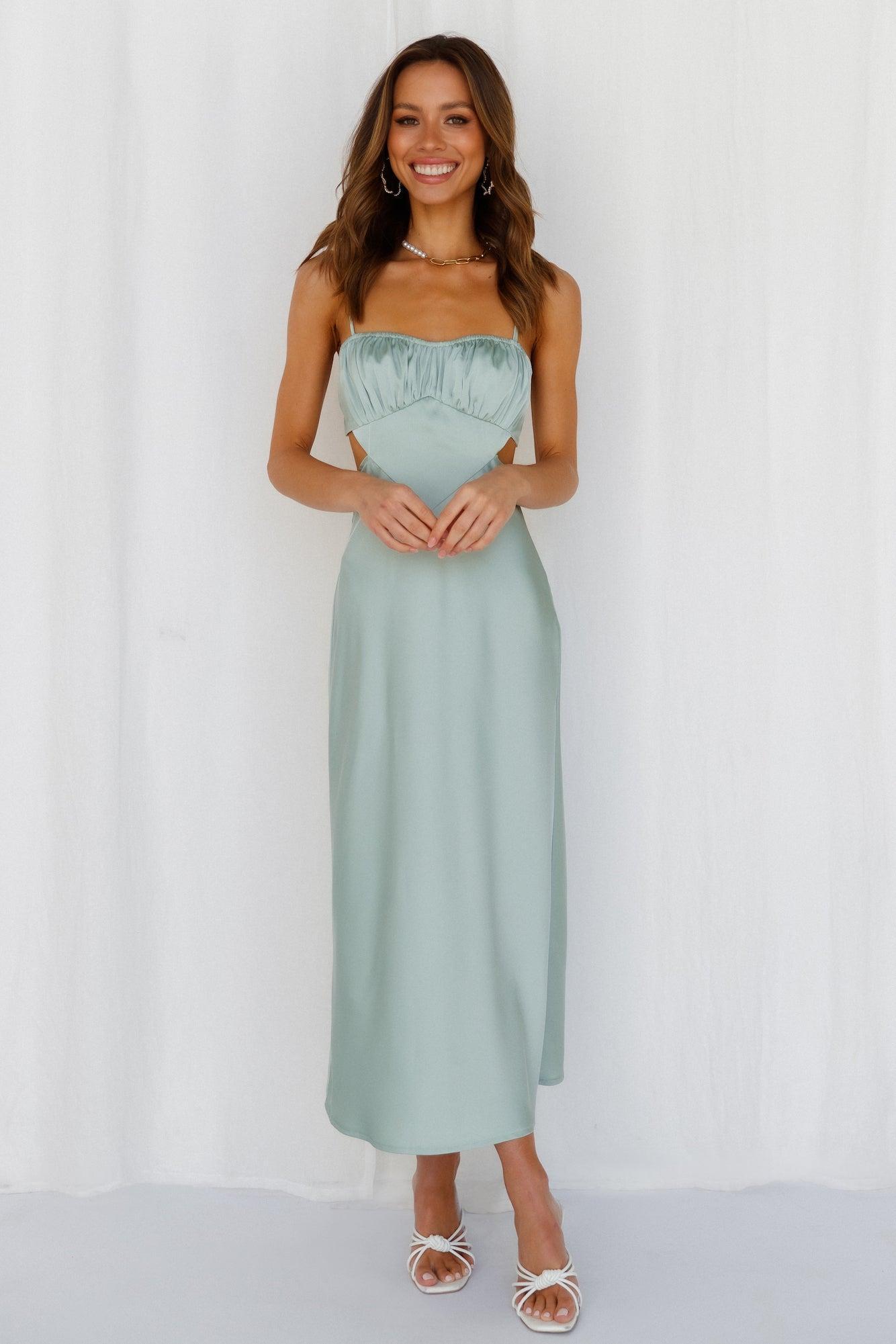 Whats Up Midi Dress Sage Product Image