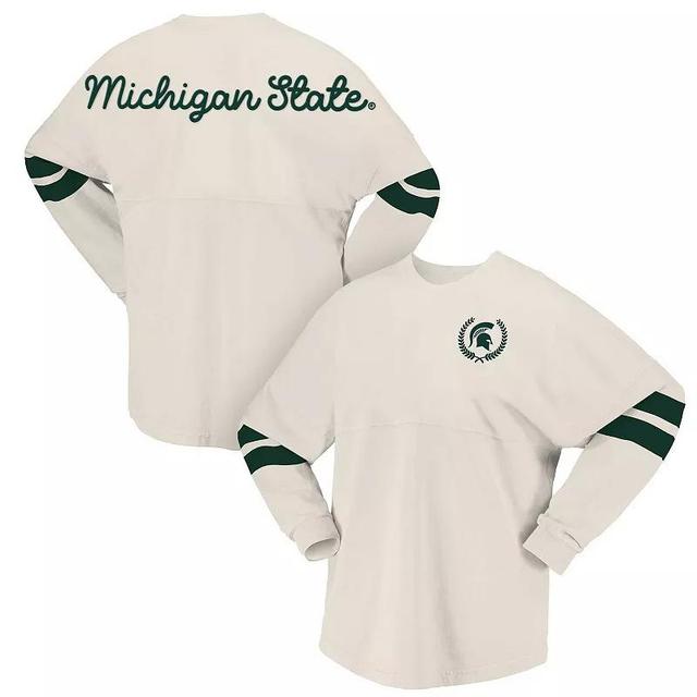 Womens Spirit Jersey Cream Michigan State Spartans Oversized T-Shirt Product Image