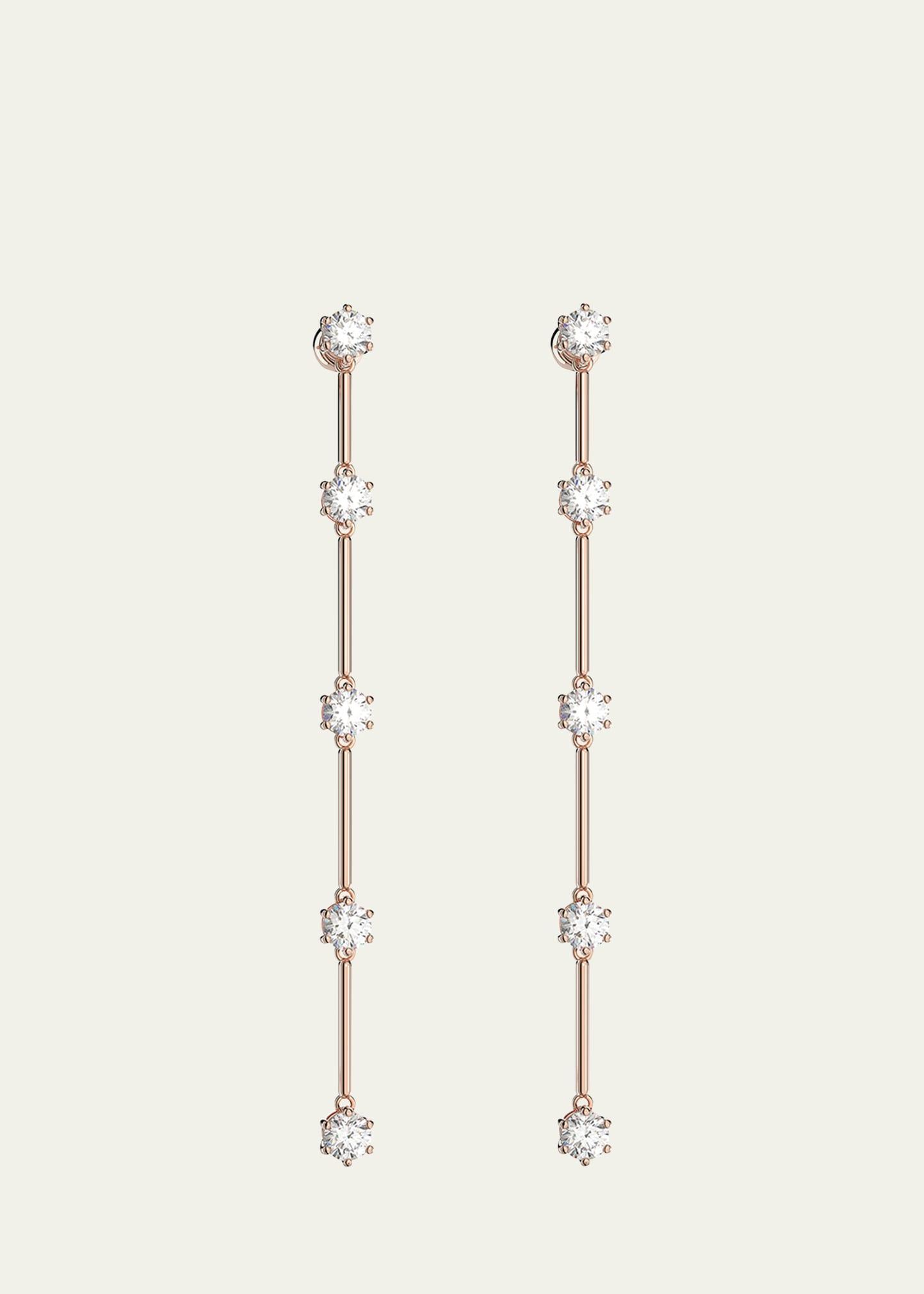 Swarovski Constella Linear Drop Earrings in Rose Gold Tone Product Image