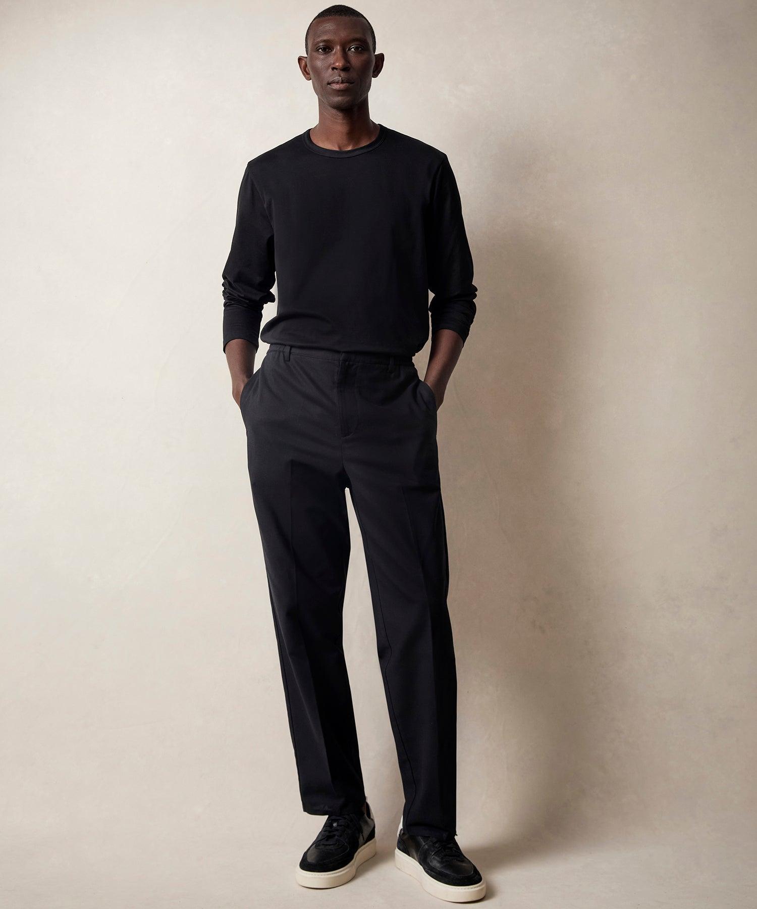 Italian Cotton Gramercy Trouser in Black Male Product Image