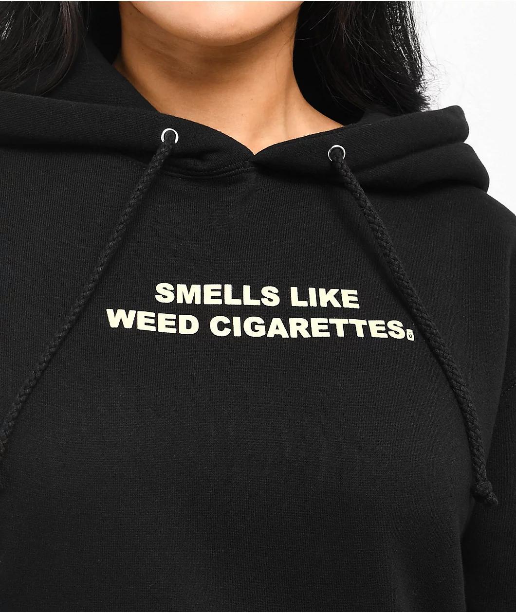 Honey TV Smells Like Weed Cigarettes Black Hoodie Product Image