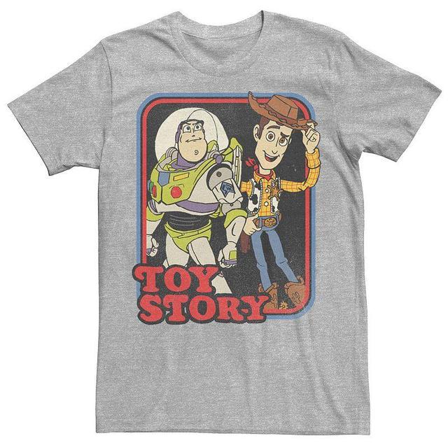 Mens Disney / Pixar Toy Story Woody And Buzz Vintage Tee Athletic Grey Product Image