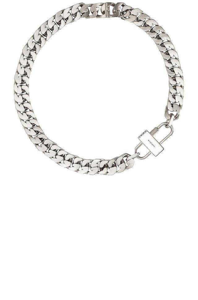 Givenchy G Chain Lock Small Necklace in Metallic Silver Product Image