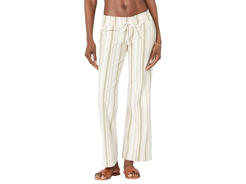 Roxy Oceanside Yarn-Dyed Beach Pants (Loden Cabana Stripe) Women's Casual Pants Product Image