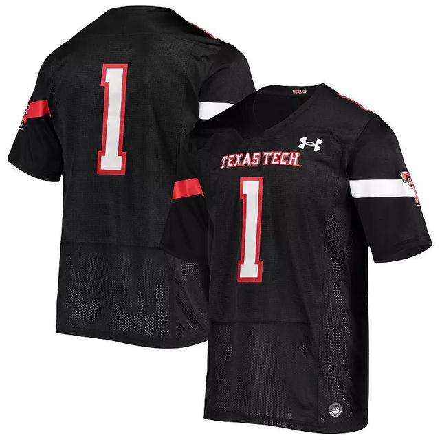 Mens #1 Black Texas Tech Red Raiders Team Premier Football Jersey - Black Product Image