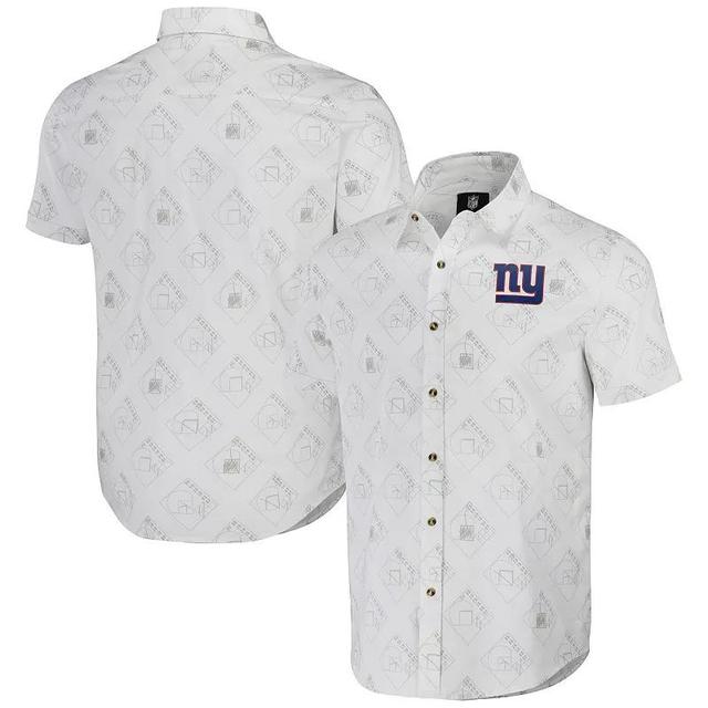 Mens NFL x Darius Rucker Collection by Fanatics White New York Giants Woven Short Sleeve Button Up Shirt Product Image