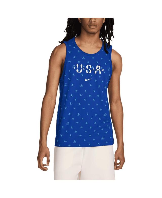 Mens Nike Blue Team USA Allover Print Club Tank Top Product Image