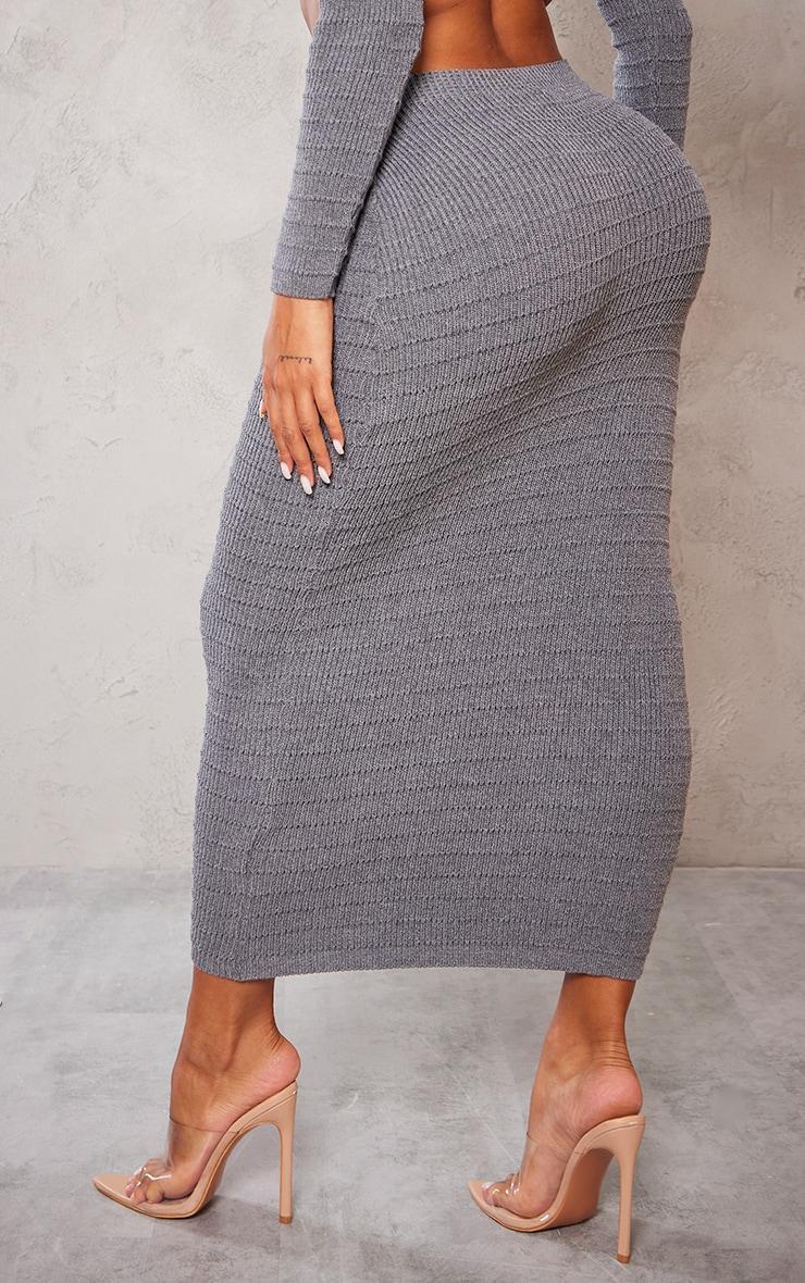 Shape Charcoal Grey Panelled Knit Midaxi Skirt Product Image