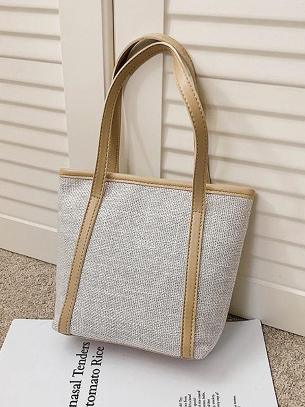 Casual Simple Solid Color Canvas Tote Bag Product Image