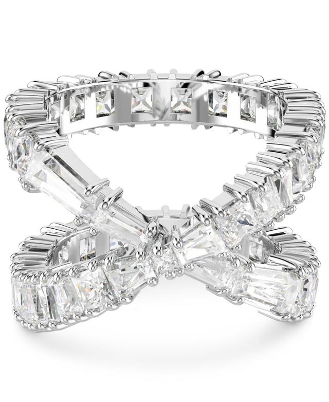 Swarovski Rhodium-Plated Square Crystal Infinity Ring Product Image