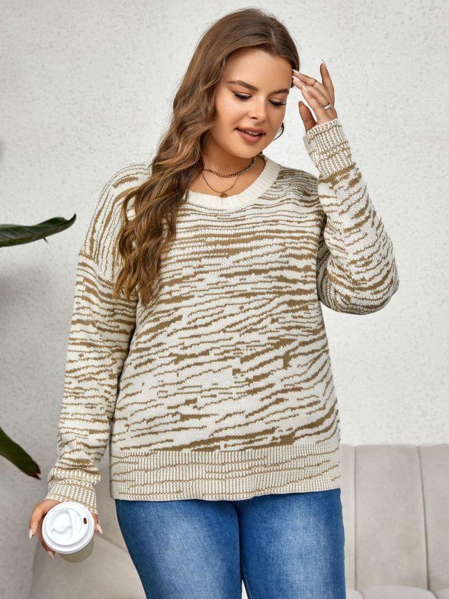 Crew Neck Patterned Sweater Product Image