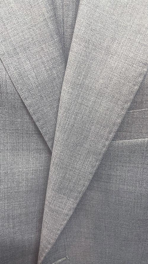 (36S, 38L) Light Gray 100% Virgin Wool Regular Fit Pick Stitched 2 Piece Suit Product Image